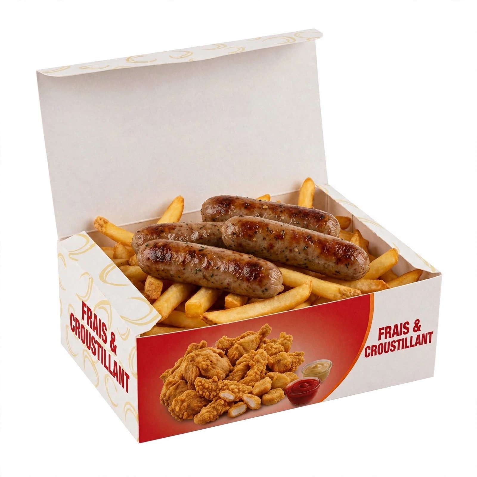 Box 4 Saucisses Grillées + Frites