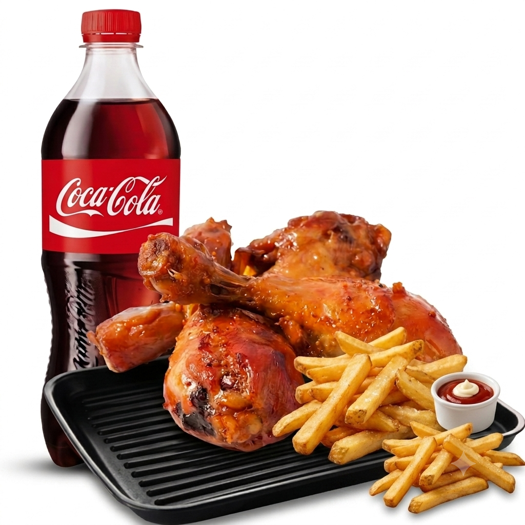 03 Nogui frit + frites + Mini Coca Cola